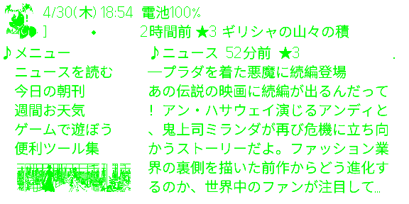 実際のグラス画面